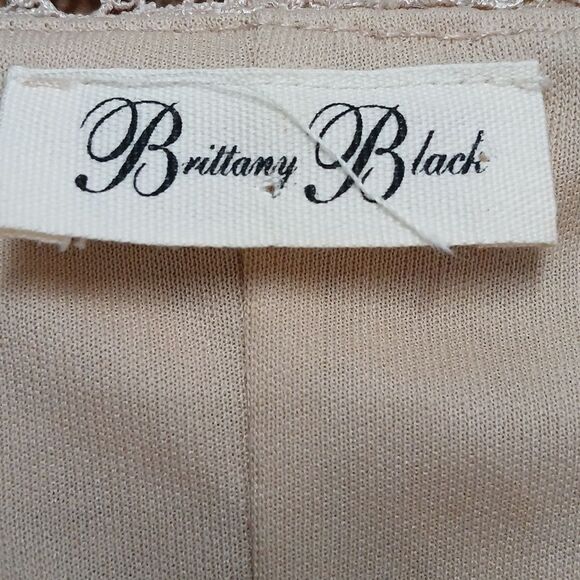 Brittany Black nude lace bell sleeve dress Sz L EUC - Picture 6 of 6